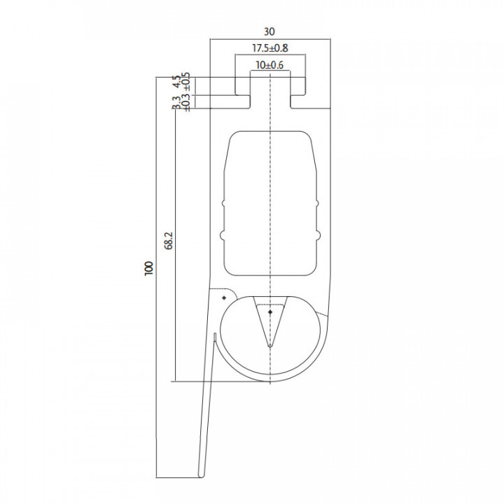 FLEX-CONTACT+BAVETTE SKSL105-Bord palpeur conducteur hauteur 105mm avec bavette