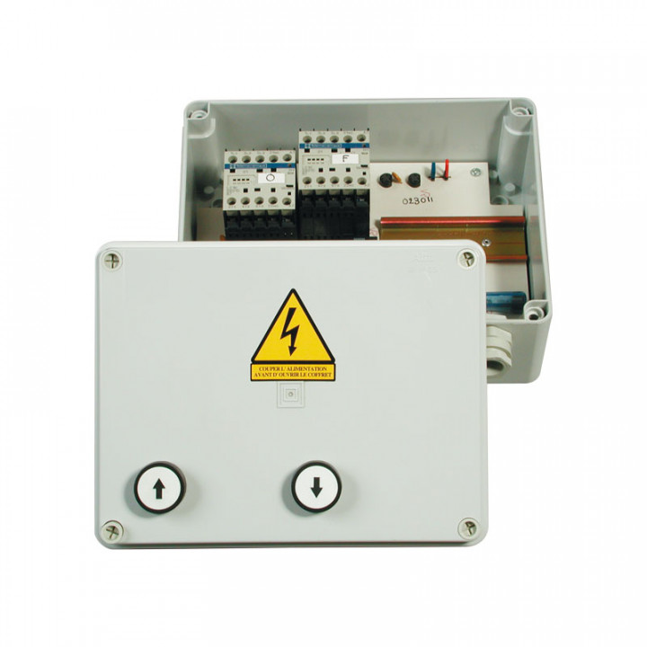 PIC 302 E-Coffret de commande avec 2 boutons poussoirs pour 1 moteur triphasé ou monophasé avec fins de course