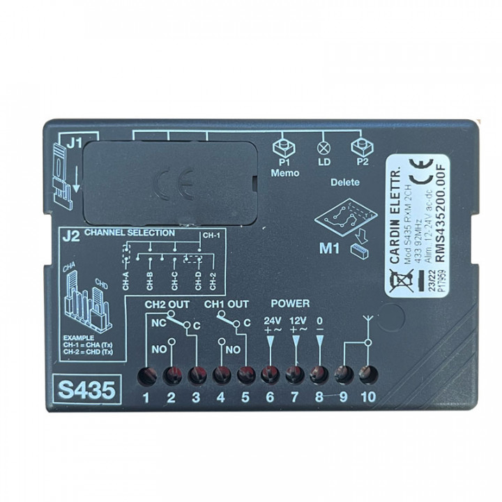 RMS435200.00F - Mini récepteur S435, 433MHz , 2 canaux