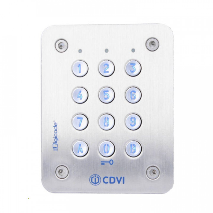 CAASE-Clavier codé Inox encastré-lumineux 3 relais 12/24V AC/DC