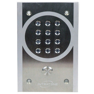Clavier codé 12 touches rétro-éclairées avec bouton poussoir - finition inox