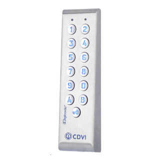 PROFIL100EINT-Clavier codé étroit inox-saillie 2 relais 12 à 48 VDC