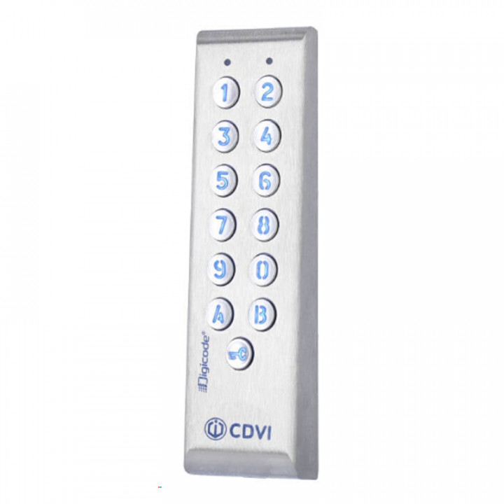 PROFIL100EINT-Clavier codé étroit inox-saillie 2 relais 12 à 48 VDC