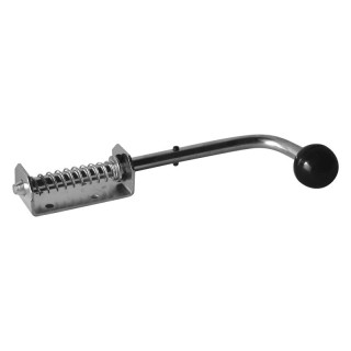 Verrou coulissant avec poignée ronde noire- pêne diametre 12,7mm et course de 53mm