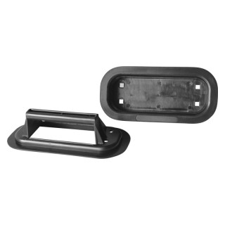 Poignee en plastique noir a encastrer pour panneau de 37mm à 42mm avec visserie