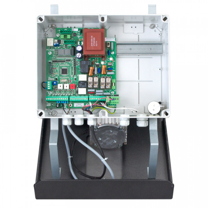 PEGASE 1500 BAS-Opérateur coulissant pour portail 1500kgs, alimentation 230V en caisson métallique bas