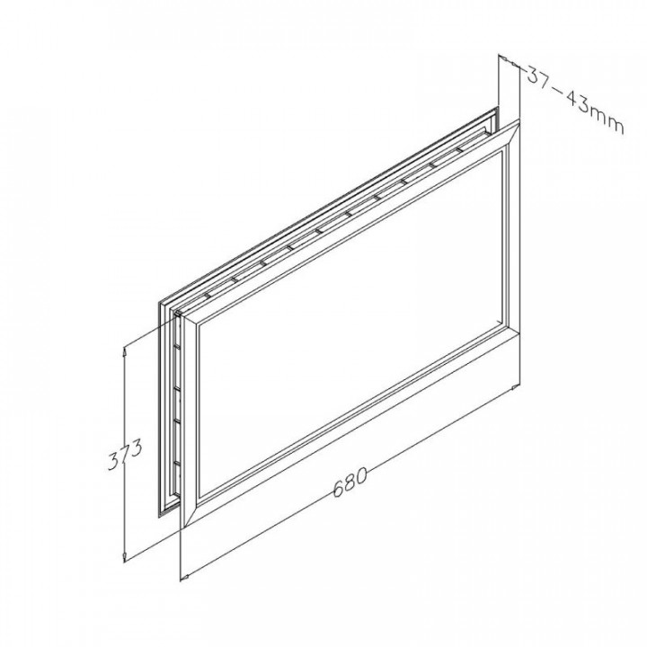 Fenetre rectangulaire 370x680 systeme click pour panneau de 40mm