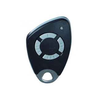 Télécommande 4 canaux bi-technologie Mifare avec insert inox gravé - coloris noir