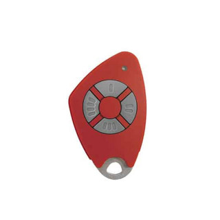 Télécommande 4 canaux bi-technologie Mifare avec insert inox gravé - coloris rouge