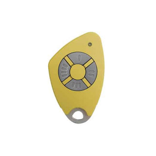 Télécommande 4 canaux bi-technologie Mifare avec insert inox gravé - coloris jaune