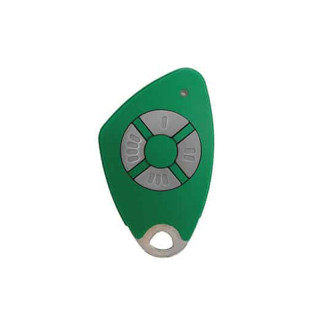Télécommande 4 canaux bi-technologie Mifare avec insert inox gravé - coloris vert