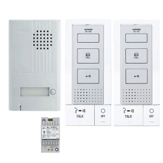 DB2INT-Kit audio 2 fils mains libres, platine saillie 1 bouton, 2 postes interieurs