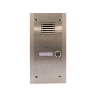 Interphone Audio Appel Gardien 1 bouton d'appel - pose en encastrement - finition inox