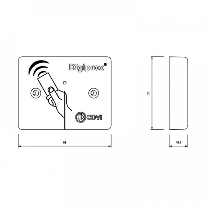 DGLIWLC-Lecteur proximité inox Wiegand 125 kHz