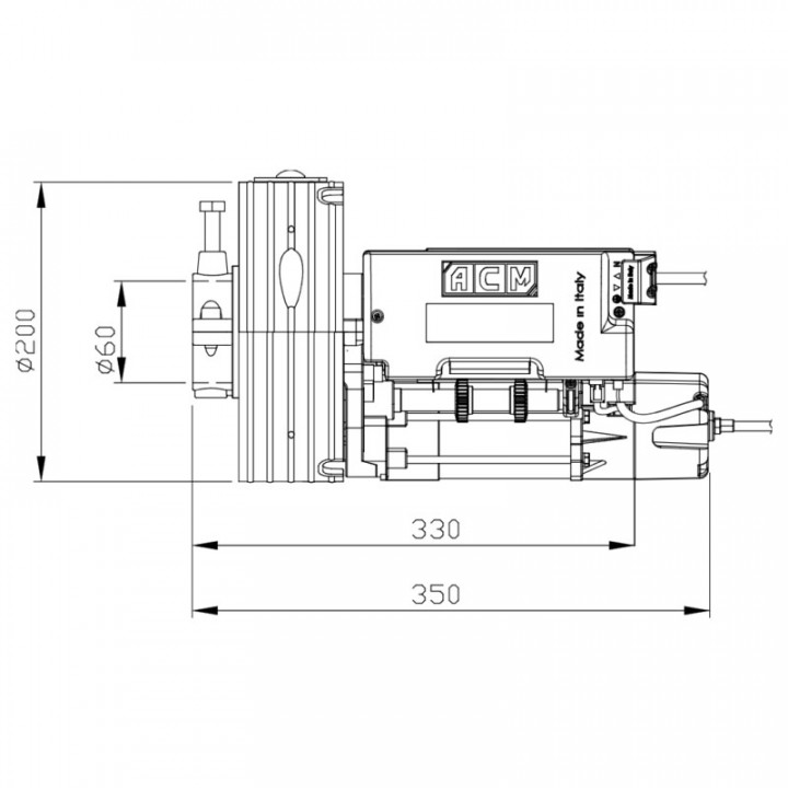 UNITITAN E-Moteur central 145Nm avec frein pour grilles et rideaux métalliques compensés par boîtes à ressorts