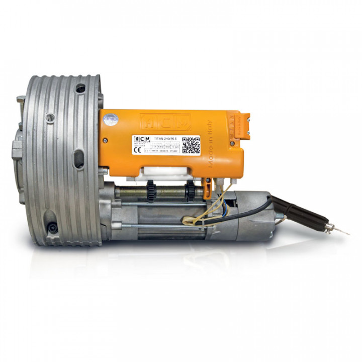 TITAN 240/76 E-Moteur central 200Nm avec frein pour grilles et rideaux métalliques compensés par boîtes à ressorts
