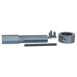 Adaptateur hexagonal 27mm avec bague pour montage d'un motoréducteur d'axe creux 25,4mm sur arbre de porte creux