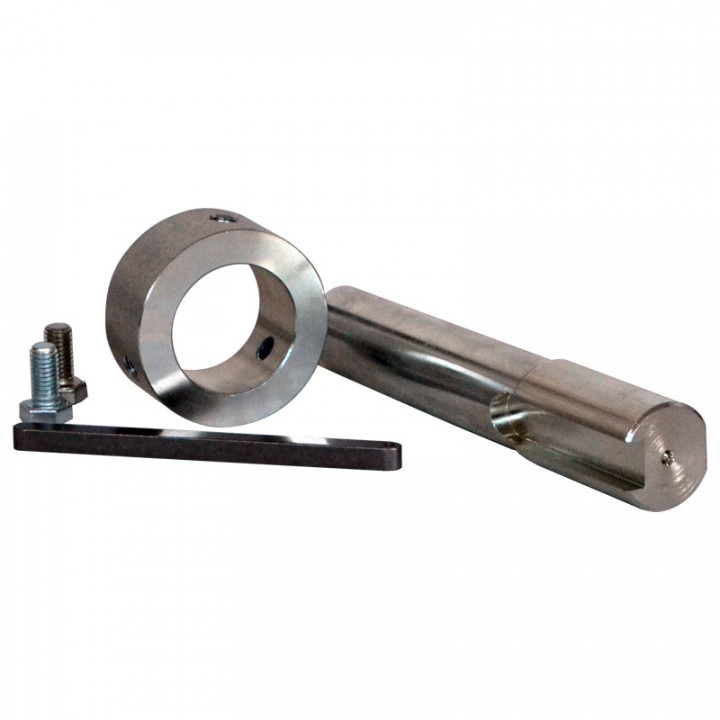 Adapteur rond 28,5mm avec bague pour montage d'un motoréducteur d'axe creux 25,4mm sur arbre de porte creux