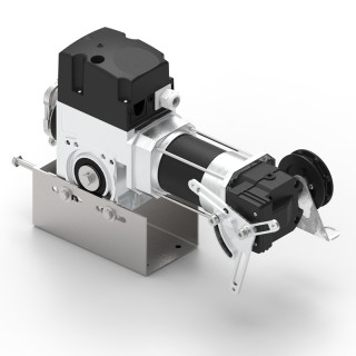 RTM3C 14 KE 24TRS+3M-Motoréducteur de rideau 140Nm, arbre 30 pour transmission par chaîne, secours par treuil, avec câble 3m