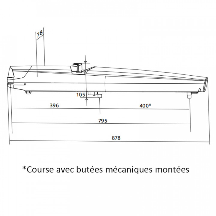 SURF 350 - Vérin électromécanique 230V pour portail battant 350kgs ou 3,5m