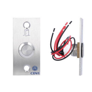 BPNONFCAB-Bouton poussoir Inox précablé avec plaque-Contact NO/NF