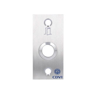 PLAQUEPORTE-Plaque inox seule avec picto porte pour bouton poussoir