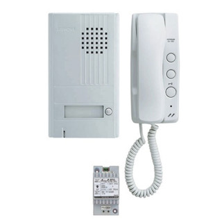 DA1AS - Portier audio 2 fils intégral, saillie Façade aluminium avec 2ème bouton de commande