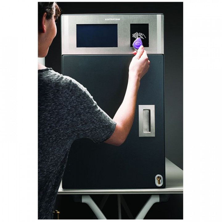 Armoire à clés principale avec écran tactile & 1 lecteur Mifare -1 module gestion à distance et mises en relation garantie 12 ans-capacité 24 trousseaux - Inclus 30 étiquettes électroniques panachées
