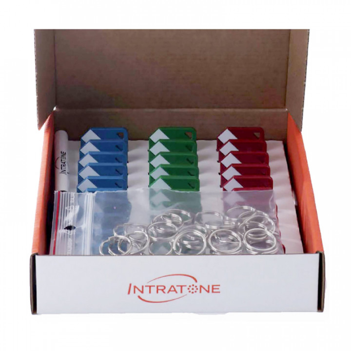30 porte-clés électroniques ETIKTRONIC Mifare comprenant 10 bleus + 10 rouges + 10 verts pour armoire à clé