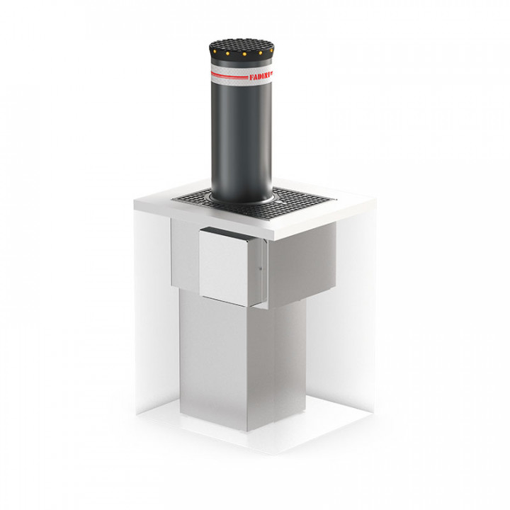 TALOS 9681 HRC-Borne escamotable renforcé en acier laqué RAL7016 ,cylindre 275x12mm et course 800mm