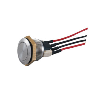 BNONFCAB-Bouton poussoir Inox encastré-19mm-Précâblé-Contact NO/NF