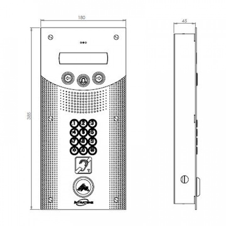 Interphone Vidéo PMR avec clavier codé 12 touches braille et lecteur de proximité Vigik®+1 centrale Vigik® 2 portes+1 module 4G-gestion à distance et mises en relation vidéo 15 ans-encastrée-inox