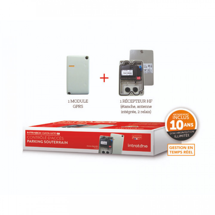 Intrabox Data Eco HF : 1 récepteur HF avec antenne déportée + 1 module Data avec synchronisation des données Data illimitées 10 ans