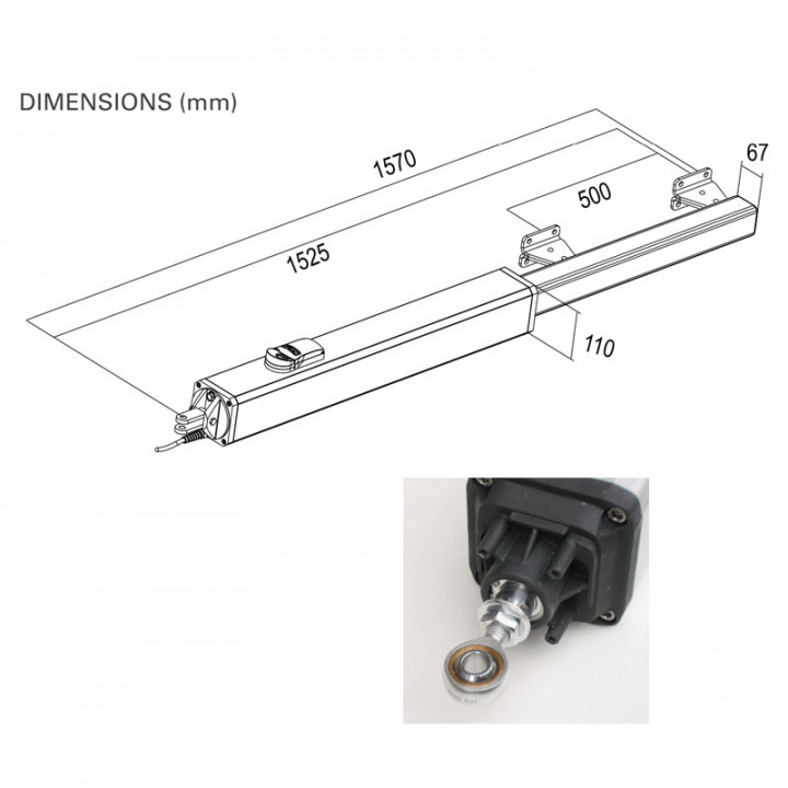 SUPER FULL TANK 500 G4 AC - Vérin Hydraulique autobloquant en ouverture et fermeture 230V pour portail battant