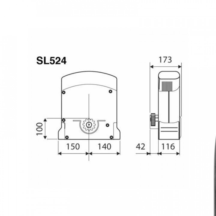 KIT SL524CB Kit pour portail coulissant 500kgs maximum avec opérateur autobloquant 24V, électronique de commande, récepteur, 2 émetteurs S504 4 canaux