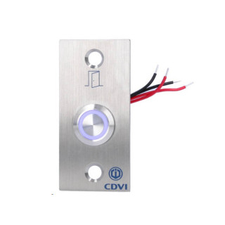 BPNONFE-Bouton poussoir éclairé Inox précablé avec plaque-Contact NO/NF