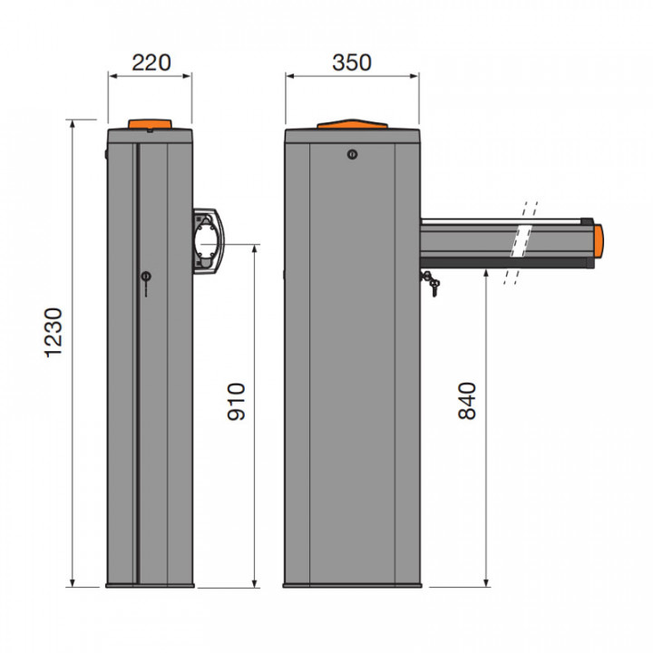 ELDOMSDG-Barrière 24V , gris foncé, pour lisse 3,4 et 5m