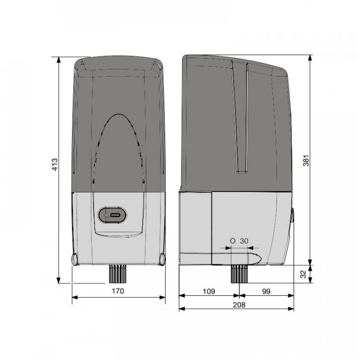 KT-BL3924MCB Kit opérateur autobloquant à bras articulé 24V pour portail  battants avec 2 émetteurs S504 4 canaux+cellule+feu icon et câbles moteurs.