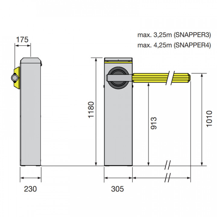 EL SNAPS-Barrière 24V avec encodeur pour lisse 3 et 4m