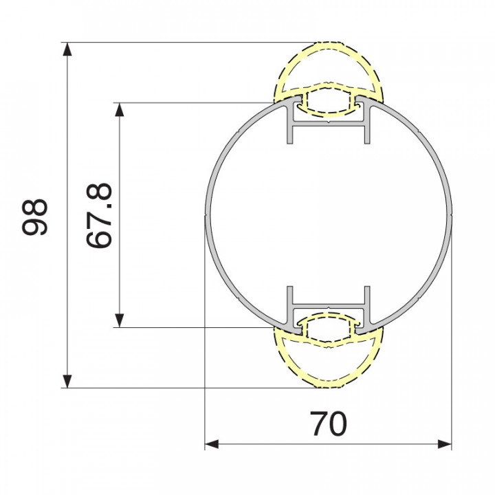 LISSE SNAPPER3 - longueur 3.25M - Ø 70MM - pour barrière EL SNAPL