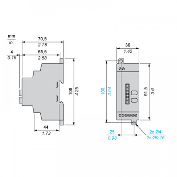 ZBRRD - Récepteur 2 canaux 24-240VCA/VCC pour système radio sans pile