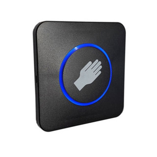CLEANSWITCH NOIR-Interrupteur sans contact pour commande de porte, avec pictogramme main.Montage encastré