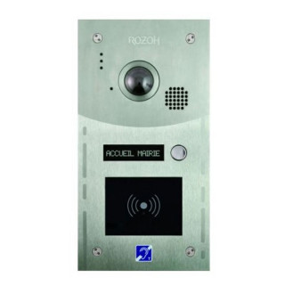 R204-0102 INTERPHONE 2 BP+LECTEUR BADGES MAINS-LIBRES-ENCASTRE-INOX