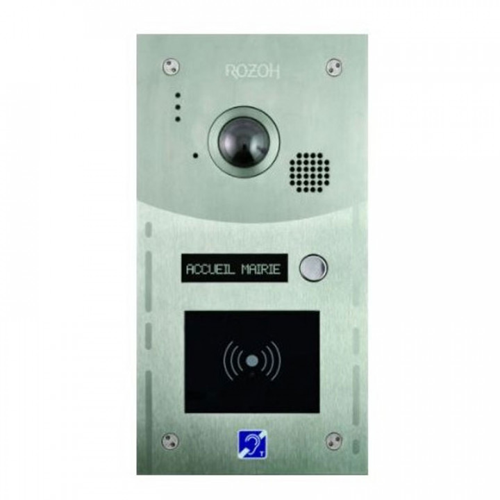 R204-0103 INTERPHONE 3 BP+LECTEUR BADGES MAINS-LIBRES-ENCASTRE-INOX