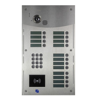 R202-0016 INTERPHONE 16 BP+CLAV.+LECT.BADGES MAINS-LIBRES-ENCASTRE-INO