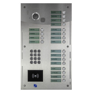 R202-0020 INTERPHONE 20 BP+CLAV.+LECT.BADGES MAINS-LIBRES-ENCASTRE-INO