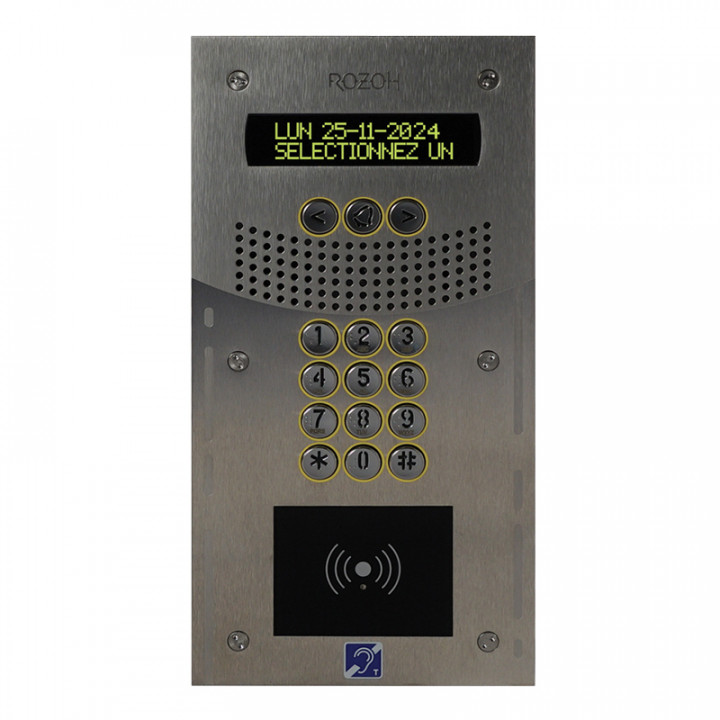 R201-0001 INTERPHONE À DEFILEMENT+CLAVIER+LECT.MAINS-LIBRES-ENCASTRE