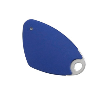 Badge électronique Mifare mains-libres avec insert alu gravé - bleu - 08-0122