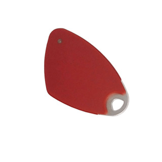 Badge électronique Mifare mains-libres avec insert alu gravé - rouge - 08-0123