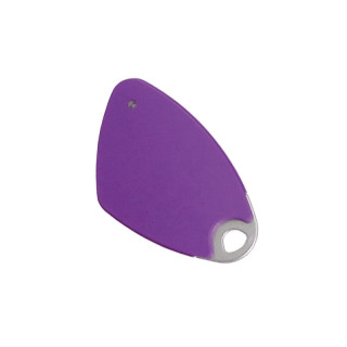 Badge électronique Mifare mains-libres avec insert alu gravé - violet - 08-0128